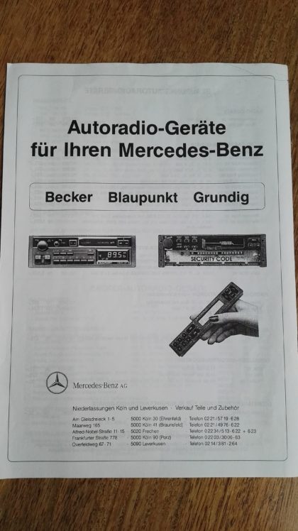 Mercedes Coupe Radio